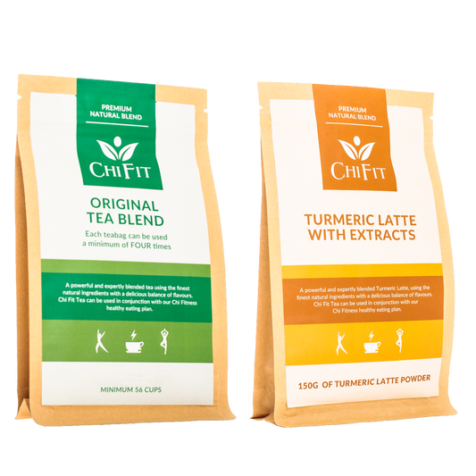 Chi Fit Bundle: Turmeric Latte Blend with extracts(min 30 cups) and Original Tea Blend(min 56 cups)  €36.95