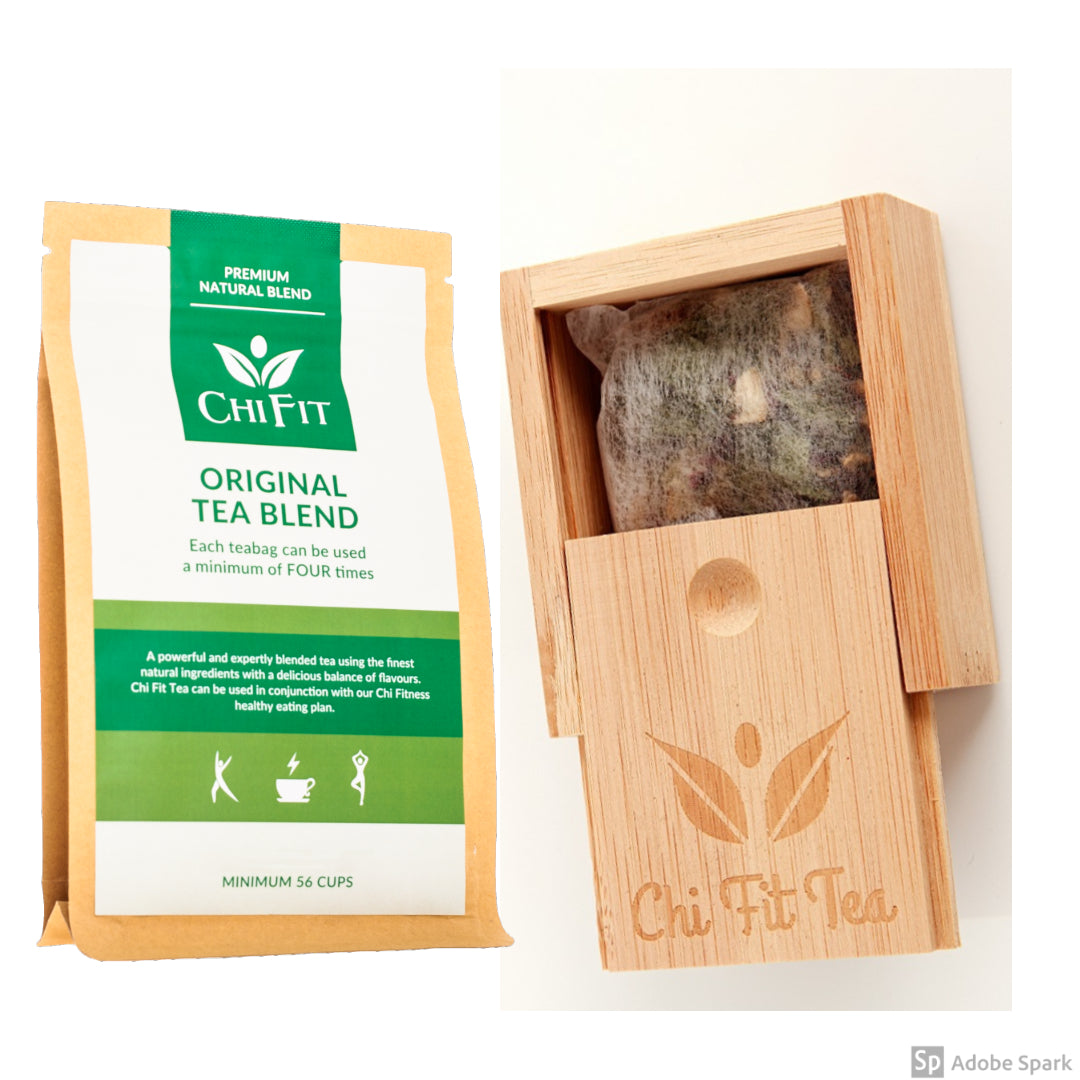 Start up Bundle: Chi Fit Original Tea Blend(min 56 cups of tea) and Bamboo Teabag box